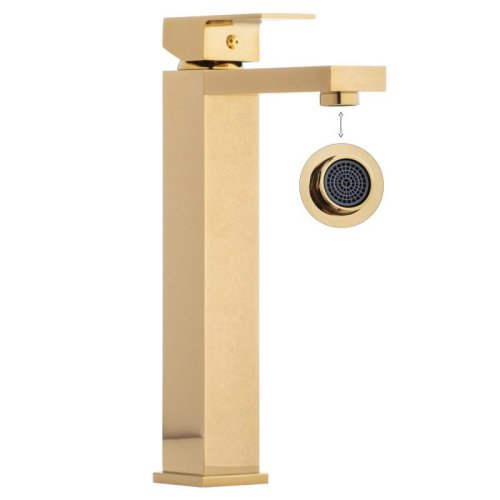 Змішувач для раковини (умивальника) Yoka GAPPO 36 GOLD золотий високий