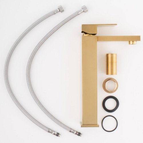 Змішувач для раковини (умивальника) Yoka GAPPO 36 GOLD золотий високий