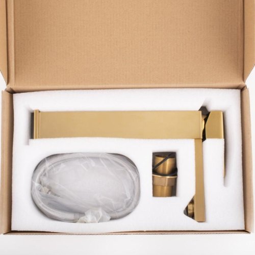 Змішувач для раковини (умивальника) Yoka GAPPO 36 GOLD золотий високий