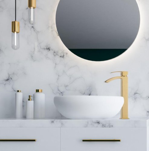 Змішувач для раковини (умивальника) Yoka SPEKTA 36 GOLD золотий високий