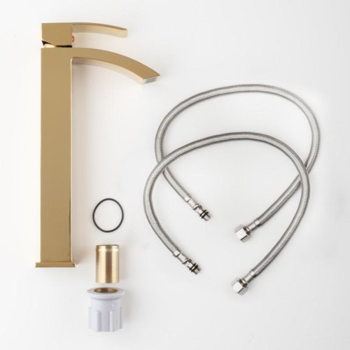 Змішувач для раковини (умивальника) Yoka SPEKTA 36 GOLD золотий високий