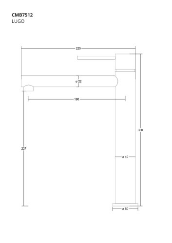 Змішувач для раковини (умивальника) Corsan LUGO GOLD золотий високий
