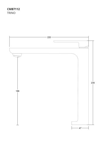 Смеситель для раковины (умывальника) Corsan TRINO CHROME хром высокий