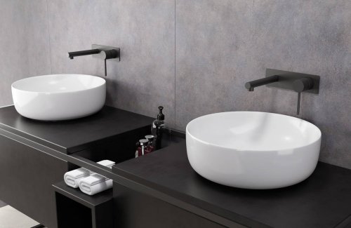 Смеситель для раковини (умывальника) скрытого монтажа Corsan LUGO BLACK MATT