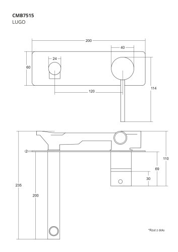 Смеситель для раковини (умывальника) скрытого монтажа Corsan LUGO CHROME