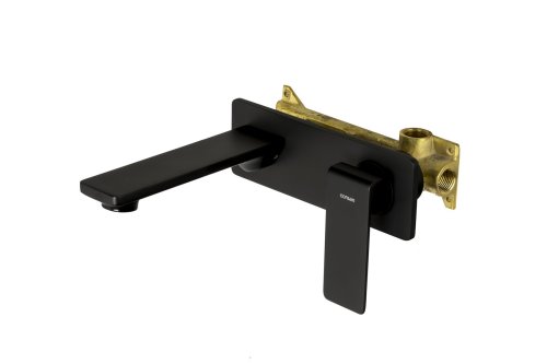 Смеситель для раковины (умывальника) скрытого монтажа Corsan TRINO BLACK MATT