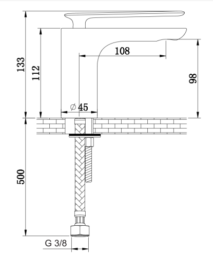 Смеситель для раковины (умывальника) KOHLMAN EXPERIENCE GRAFIT низкий