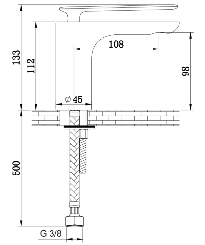 Смеситель для раковины (умывальника) KOHLMAN EXPERIENCE BLACK MATT низкий