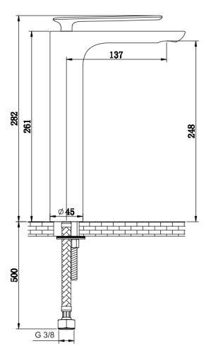 Змішувач для раковини (умивальника) KOHLMAN EXPERIENCE BLACK MATT високий