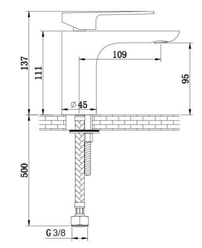 Смеситель для раковины (умывальника) KOHLMAN PROXIMA CHROME низкий