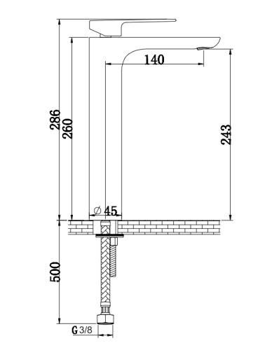 Смеситель для раковины (умывальника) KOHLMAN PROXIMA CHROME высокий