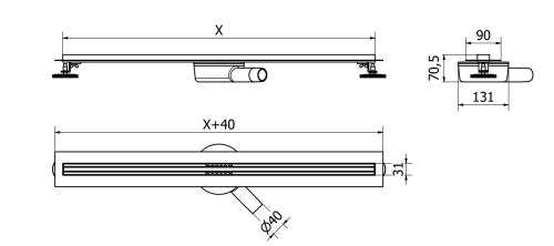 Трап для душу MEXEN FLAT SLIM ROSE GOLD 80 див.