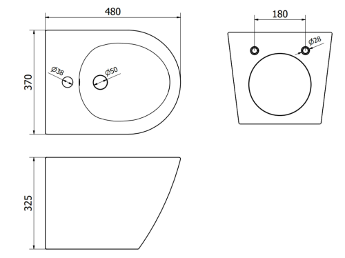 Підвісне біде MEXEN LENA WHITE DIAMOND GOLD
