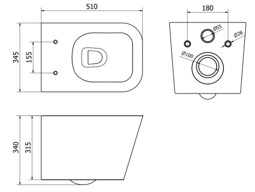 Подвесной унитаз MEXEN TEO DARK GREY MATT