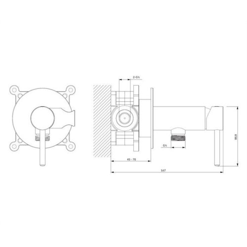гігієнічний набір прихованого монтажу Omnires Y black (SYSYBI2BL)