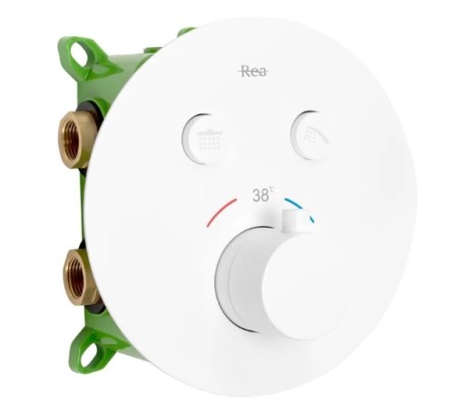 душевой комплект скрытого монтажа Rea Lungo white с термостатом (REA-P6614)