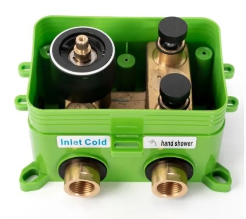 душевой комплект скрытого монтажа Rea Lungo white с термостатом (REA-P6614)