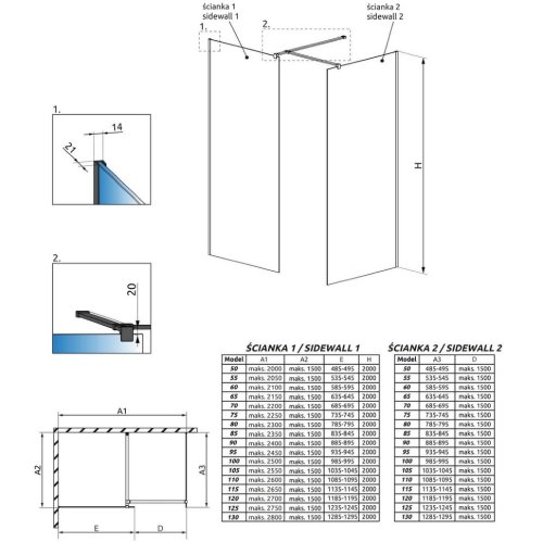 душевая перегородка Radaway Modo XII 120 безопасное стекло, frame, чёрная (389324-54-56)