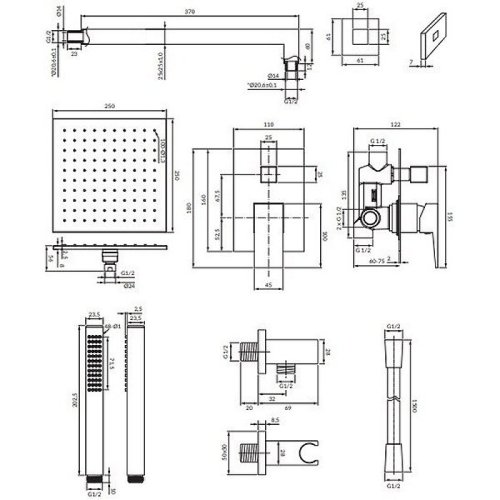 душевая система скрытого монтажа Omnires Fresh chrome (SYSFR17CR)