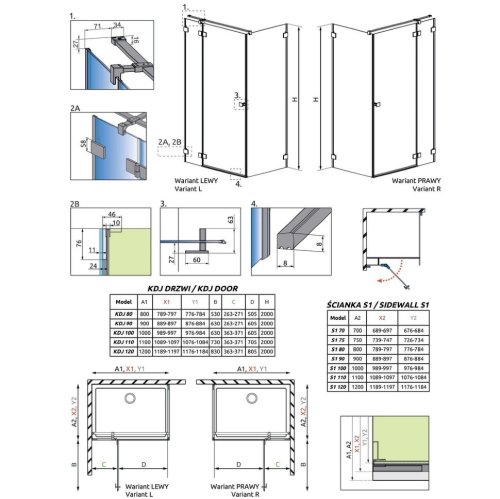 душевая стенка Radaway Essenza Pro S1 120x200 безопасное стекло, прозрачное (10098120-01-01)