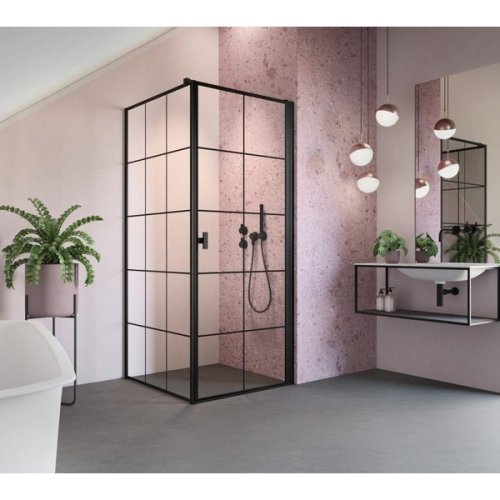 душова стінка Radaway NES Black S1 90x200 безпечне скло, factory, чорна.