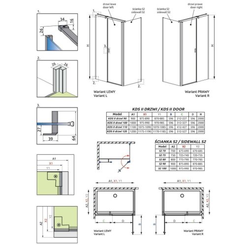 душевая стенка Radaway NES S2 100x200 безопасное стекло, прозрачное (10040100-01-01)