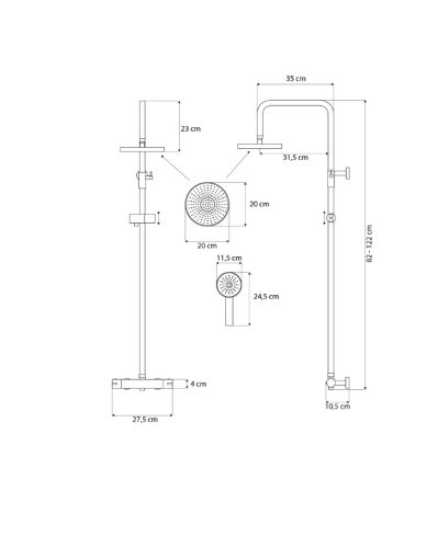 душевой комплект Calani Dayton black (CAL-P0009)