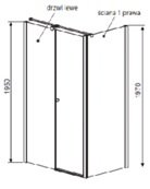 душевые двери Radaway EOS II KDS 110 стекло прозрачное (3799483-01L)