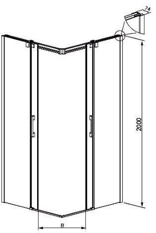 душевые двери Radaway Espera KDD 100 стекло прозрачное (380152-01L)