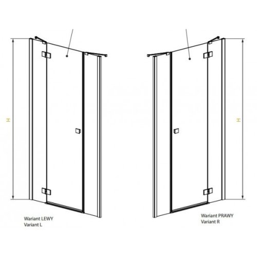 душевые двери Radaway Essenza New DWJS 140x200 стекло прозрачное левые (385033-01-01L)