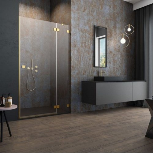 душевая дверь Radaway Essenza Pro DWJ 130x200 правая, безопасное стекло, прозрачное, золотая (10099130-09-01R)