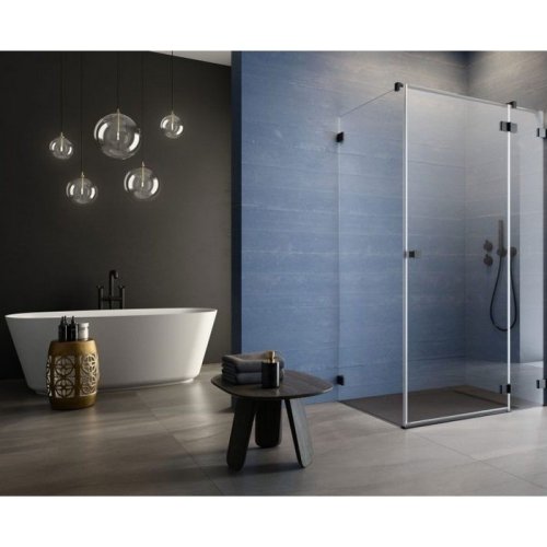 душевая дверь Radaway Essenza Pro KDJ 100x200 правая, безопасное стекло, прозрачное, чёрная (10097100-54-01R)