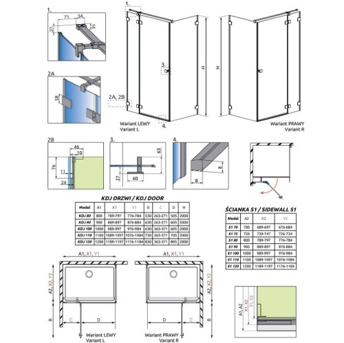 душевая дверь Radaway Essenza Pro KDJ 110x200 левая, безопасное стекло, прозрачное, чёрная (10097110-54-01L)
