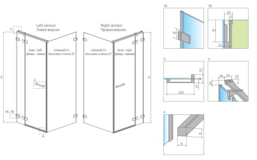душевая дверь Radaway Euphoria KDJ G 80x200 стекло прозрачное, хром, левая (383812-01L)