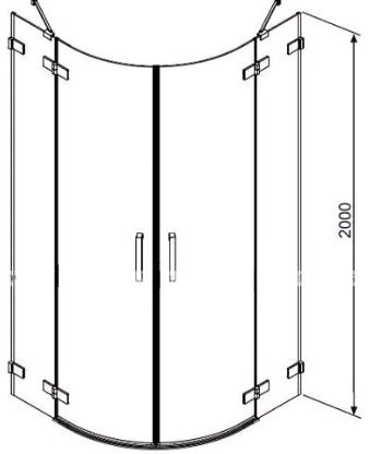 душові двері Radaway Euphoria PDD 100, ліва, скло прозоре (383003-01L)