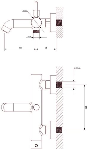 смеситель для ванны Omnires Y chrome (Y1230CR)
