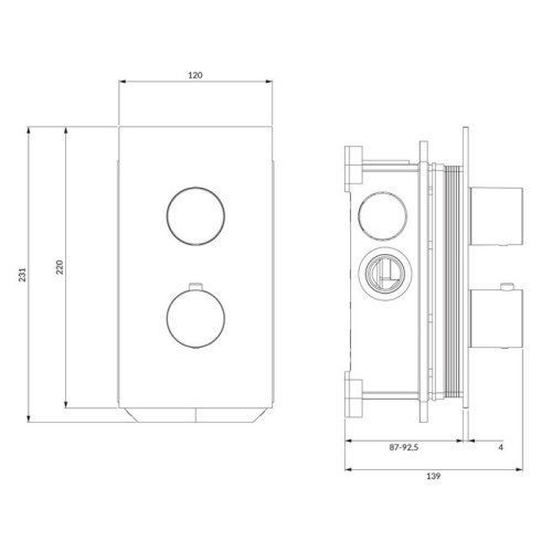 смеситель для душа Omnires Contour скрытого монтажа, с термостатом, chrome (CT8036CR)