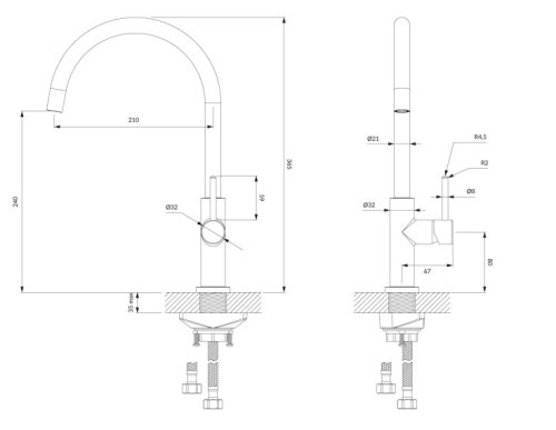 смеситель для кухни Omnires Y chrome (Y1251CR)