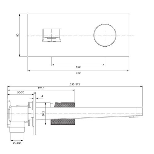 смеситель для умывальника Omnires Contour скрытого монтажа, chrome (CT8015CR)