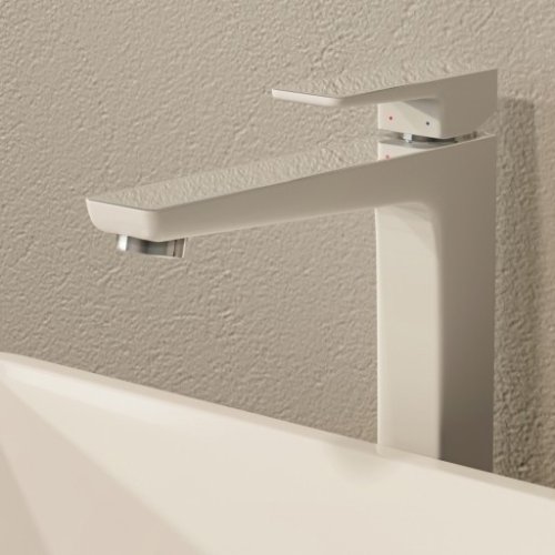 смеситель для умывальника Omnires Parma chrome/white, высокий (PM7412CRB)