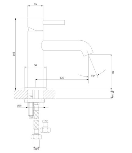 смеситель для умывальника Omnires Y graphite (Y1210NGR)