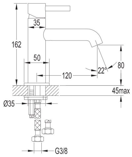 смеситель для умывальника Omnires Y хром (Y1210NCR)