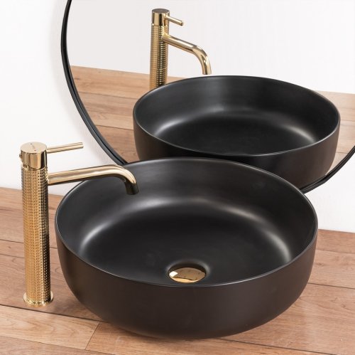 смеситель для умывальника Rea Gusto золотой, высокий (REA-B8405)