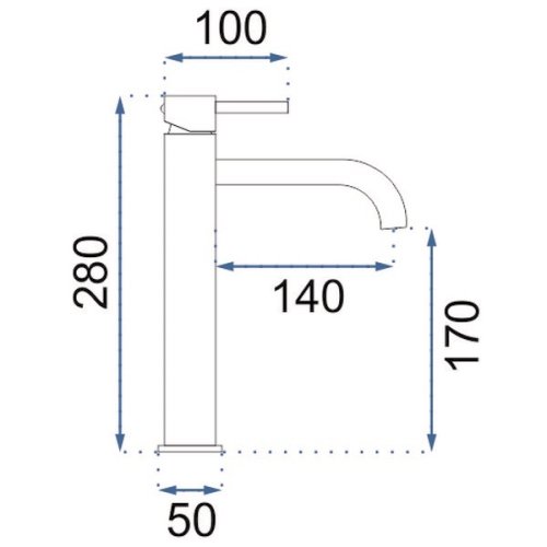 смеситель для умывальника Rea Gusto золотой, высокий (REA-B8405)