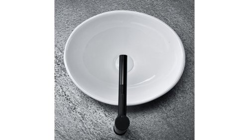 комплект умывальник Rea Sofia 27x34 + смеситель Graf черный + донный клапан клик-клак (REA-U0623+REA-B8665+REA-A5216)