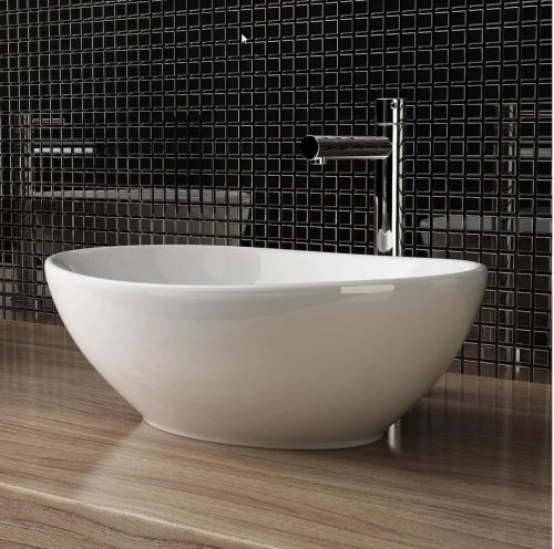 комплект умывальник Rea Sofia 27x34 + смеситель Tess хром + донный клапан клик-клак (REA-U0623+REA-B8800+REA-A5217)