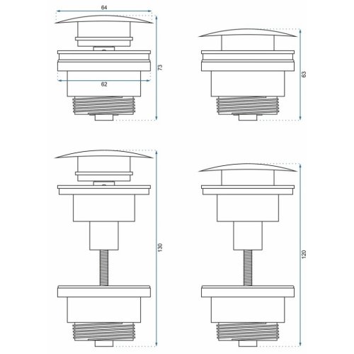 комплект умывальник Rea Sofia 27x34 + смеситель Tess хром + донный клапан клик-клак (REA-U0623+REA-B8800+REA-A5217)