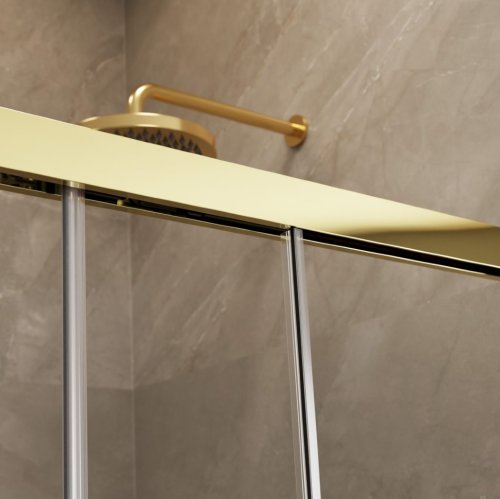 левая часть кабины Radaway Idea KDD 90x200,5 стекло прозрачное, gold (387060-09-01L)