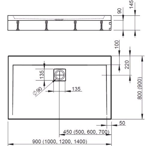 поддон Radaway Argos D 90x110 (4ADN911-02)