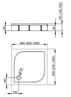 поддон Radaway DELOS C 100x100 акрил (4C11170-03)